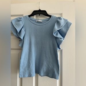 Zara ruffle sleeve top